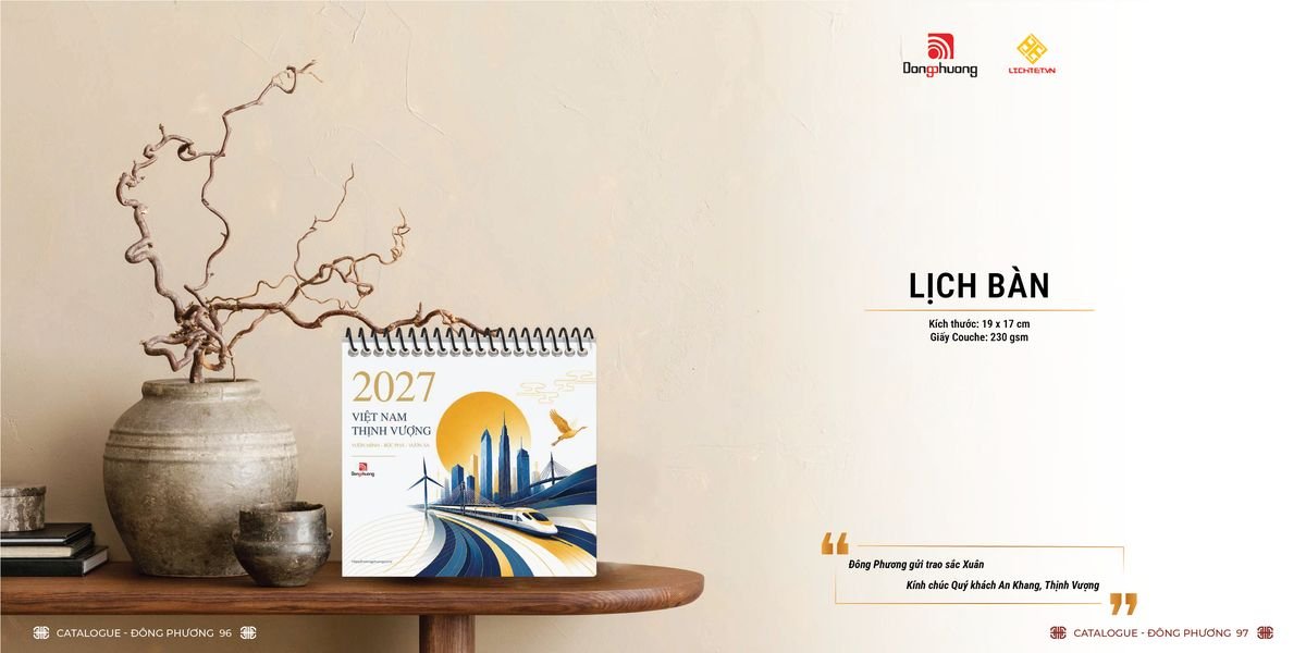 Lịch Bloc ĐP 2027 DP47 Ấn Phẩm Lịch Tết Eco Thân Thiện Môi Trường