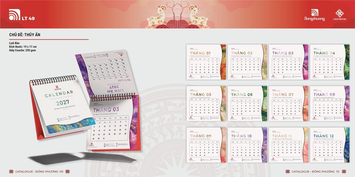 Lịch Bloc ĐP 2027 DP54 Ấn Phẩm Lịch Tết Eco Thân Thiện Môi Trường