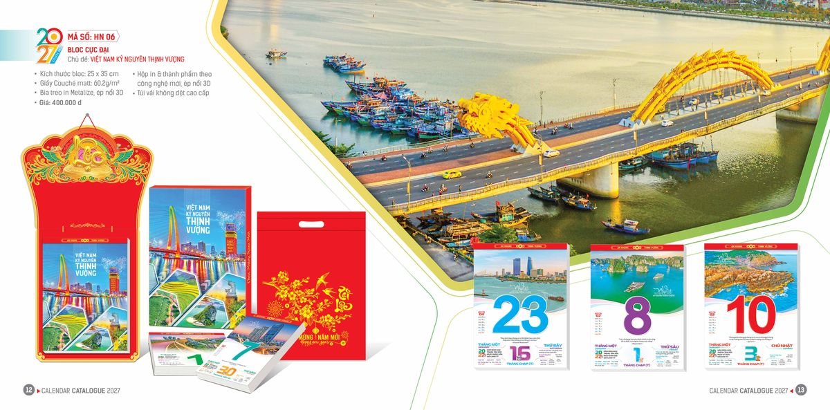 Lịch Bloc Hoa Niên 2027 ĐP DPHN05 Ấn Phẩm Lịch Tết Eco Thân Thiện Môi Trường
