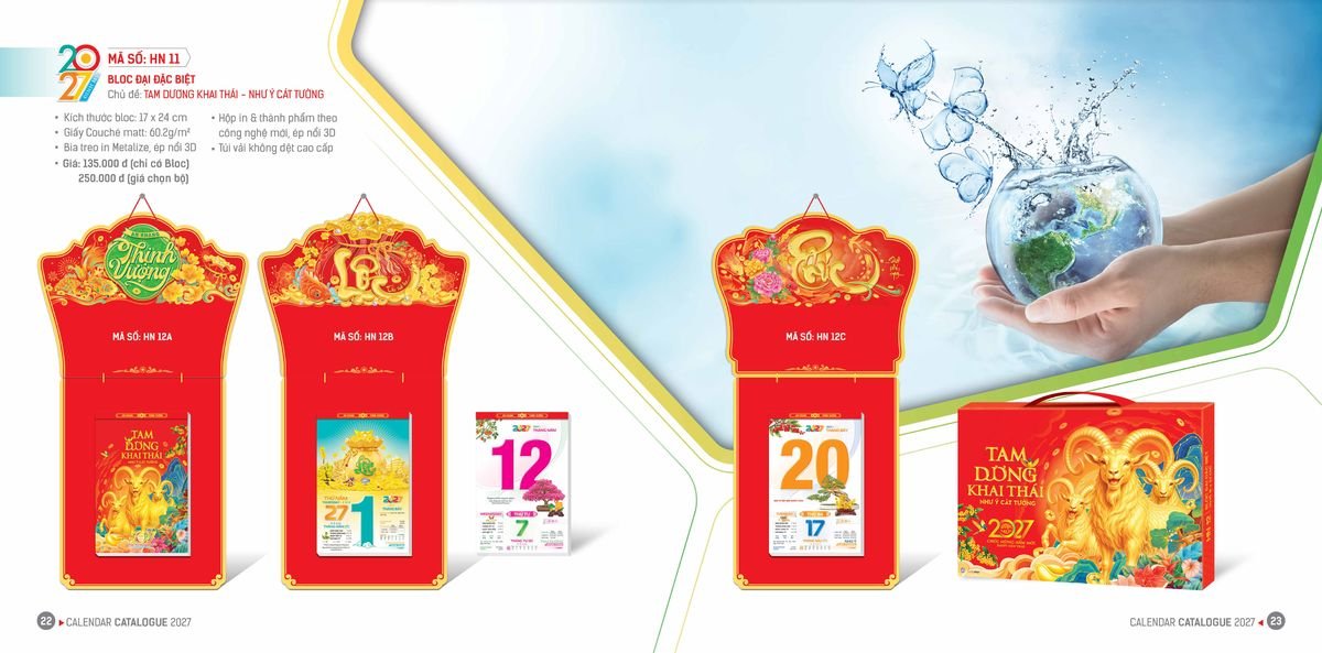 Lịch Bloc Hoa Niên 2027 ĐP DPHN10 Ấn Phẩm Lịch Tết Eco Thân Thiện Môi Trường