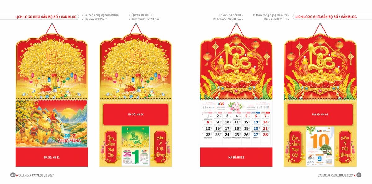 Lịch Bloc Hoa Niên 2027 ĐP DPHN14 Ấn Phẩm Lịch Tết Eco Thân Thiện Môi Trường