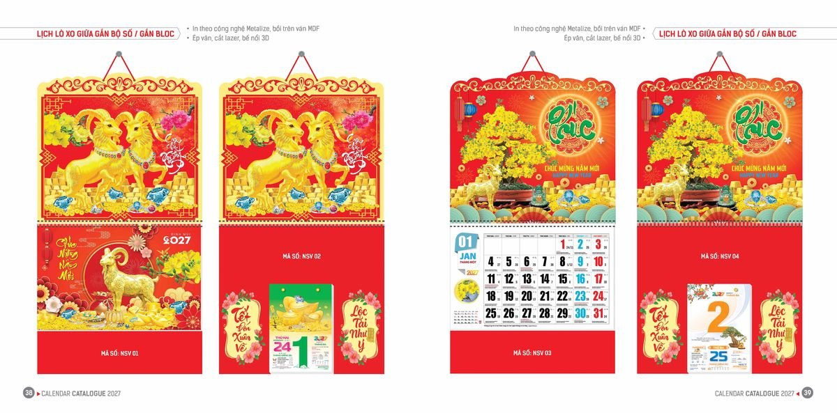 Lịch Bloc Hoa Niên 2027 ĐP DPHN18 Ấn Phẩm Lịch Tết Eco Thân Thiện Môi Trường