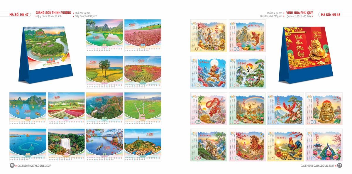 Lịch Bloc Hoa Niên 2027 ĐP DPHN38 Ấn Phẩm Lịch Tết Eco Thân Thiện Môi Trường