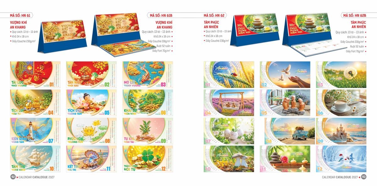 Lịch Bloc Hoa Niên 2027 ĐP DPHN45 Ấn Phẩm Lịch Tết Eco Thân Thiện Môi Trường