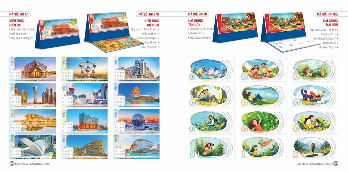 Lịch Bloc Hoa Niên 2027 ĐP DPHN53 Ấn Phẩm Lịch Tết Eco Thân Thiện Môi Trường