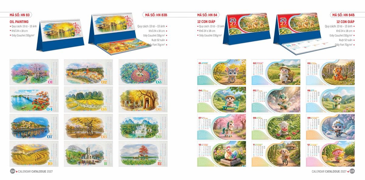 Lịch Bloc Hoa Niên 2027 ĐP DPHN56 Ấn Phẩm Lịch Tết Eco Thân Thiện Môi Trường