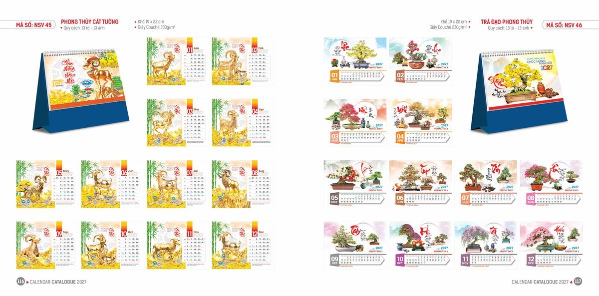 Lịch Bloc Hoa Niên 2027 ĐP DPHN57 Ấn Phẩm Lịch Tết Eco Thân Thiện Môi Trường
