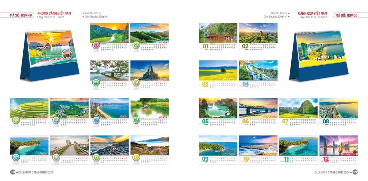 Lịch Bloc Hoa Niên 2027 ĐP DPHN59 Ấn Phẩm Lịch Tết Eco Thân Thiện Môi Trường
