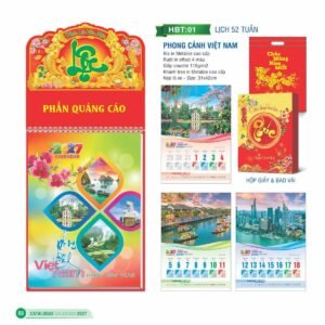 Lịch 52 Tuần 2027 HBT Mẫu HBT02 (31 x 42cm) Ấn Phẩm Lịch Tết Eco Thân Thiện Môi Trường in logo doanh nghiệp quà tặng Tết tại Quà Tặng EcoTech VN