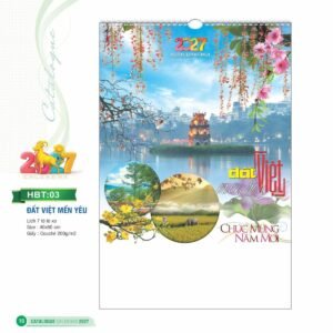 Lịch Treo Tường Lò Xo 2027 HBT Mẫu HBT03 (40 x 60cm) Ấn Phẩm Lịch Tết Eco Thân Thiện Môi Trường in logo doanh nghiệp quà tặng Tết tại Quà Tặng EcoTech VN