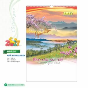 Lịch Treo Tường Lò Xo 2027 HBT Mẫu HBT06 (40 x 60cm) Ấn Phẩm Lịch Tết Eco Thân Thiện Môi Trường in logo doanh nghiệp quà tặng Tết tại Quà Tặng EcoTech VN