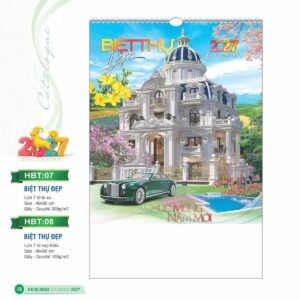 Lịch Treo Tường Lò Xo 2027 HBT Mẫu HBT08 (40 x 60cm) Ấn Phẩm Lịch Tết Eco Thân Thiện Môi Trường in logo doanh nghiệp quà tặng Tết tại Quà Tặng EcoTech VN