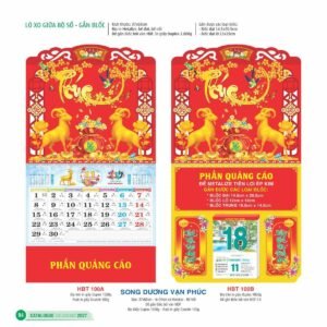 Lịch Treo Tường Lò Xo 2027 HBT Mẫu HBT100A (23  x  24 cm) Ấn Phẩm Lịch Tết Eco Thân Thiện Môi Trường in logo doanh nghiệp quà tặng Tết tại Quà Tặng EcoTech VN