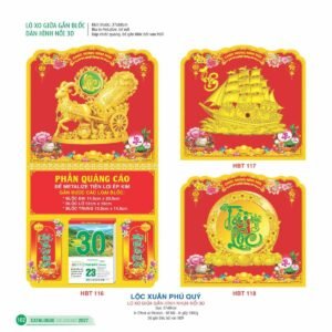 Lịch Treo Tường Lò Xo 2027 HBT Mẫu HBT116 (37 x 68cm) Ấn Phẩm Lịch Tết Eco Thân Thiện Môi Trường in logo doanh nghiệp quà tặng Tết tại Quà Tặng EcoTech VN
