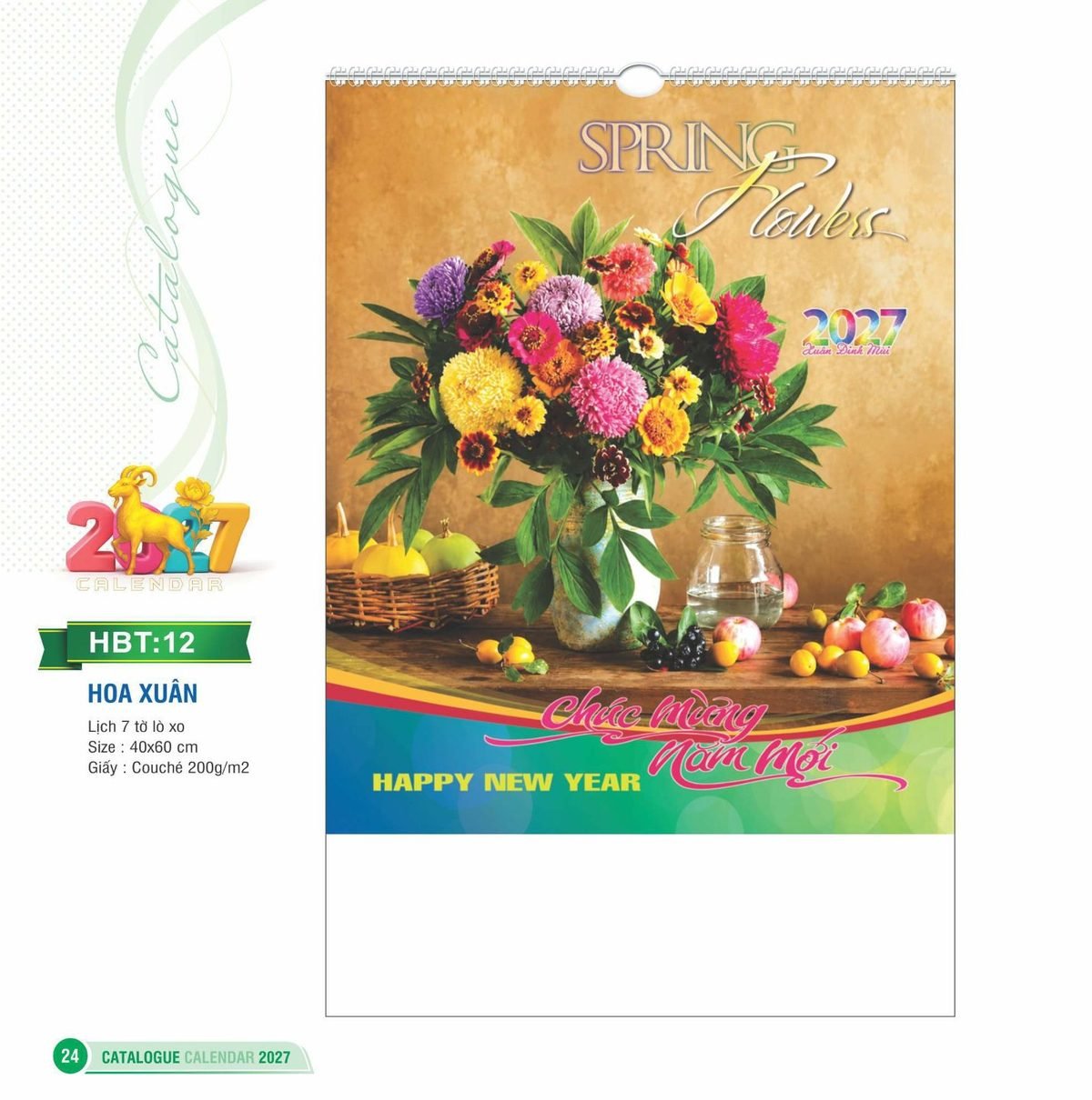 Lịch Treo Tường Lò Xo 2027 HBT Mẫu HBT12 (40 x 60cm) Ấn Phẩm Lịch Tết Eco Thân Thiện Môi Trường Lịch Treo Tường Lò Xo 2027 HBT Mẫu HBT12 (40 x 60cm) Ấn Phẩm Lịch Tết Eco Thân Thiện Môi Trường in logo doanh nghiệp quà tặng Tết tại Quà Tặng EcoTech VN
