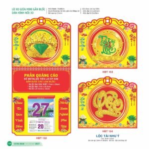 Lịch Treo Tường Lò Xo 2027 HBT Mẫu HBT155 (30 x 60cm) Ấn Phẩm Lịch Tết Eco Thân Thiện Môi Trường in logo doanh nghiệp quà tặng Tết tại Quà Tặng EcoTech VN