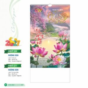 Lịch Treo Tường Lò Xo 2027 HBT Mẫu HBT20 (36 x 70cm) Ấn Phẩm Lịch Tết Eco Thân Thiện Môi Trường in logo doanh nghiệp quà tặng Tết tại Quà Tặng EcoTech VN