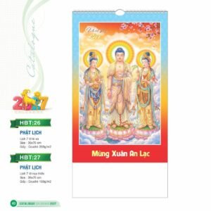 Lịch Treo Tường Lò Xo 2027 HBT Mẫu HBT27 (36 x 70cm) Ấn Phẩm Lịch Tết Eco Thân Thiện Môi Trường in logo doanh nghiệp quà tặng Tết tại Quà Tặng EcoTech VN