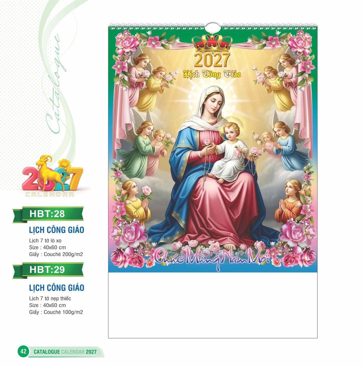 Lịch Treo Tường Lò Xo 2027 HBT Mẫu HBT28 (40 x 60cm) Ấn Phẩm Lịch Tết Eco Thân Thiện Môi Trường Lịch Treo Tường Lò Xo 2027 HBT Mẫu HBT28 (40 x 60cm) Ấn Phẩm Lịch Tết Eco Thân Thiện Môi Trường in logo doanh nghiệp quà tặng Tết tại Quà Tặng EcoTech VN