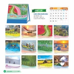 Lịch Để Bàn 2027 HBT Mẫu HBT39 (19 x 21cm) Ấn Phẩm Lịch Tết Eco Thân Thiện Môi Trường in logo doanh nghiệp quà tặng Tết tại Quà Tặng EcoTech VN