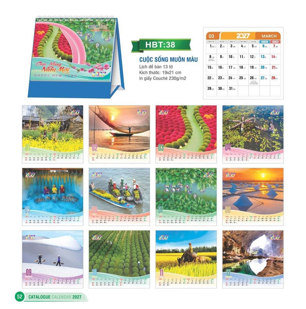 Lịch Để Bàn 2027 HBT Mẫu HBT39 (19 x 21cm) Ấn Phẩm Lịch Tết Eco Thân Thiện Môi Trường Lịch Để Bàn 2027 HBT Mẫu HBT39 (19 x 21cm) Ấn Phẩm Lịch Tết Eco Thân Thiện Môi Trường in logo doanh nghiệp quà tặng Tết tại Quà Tặng EcoTech VN
