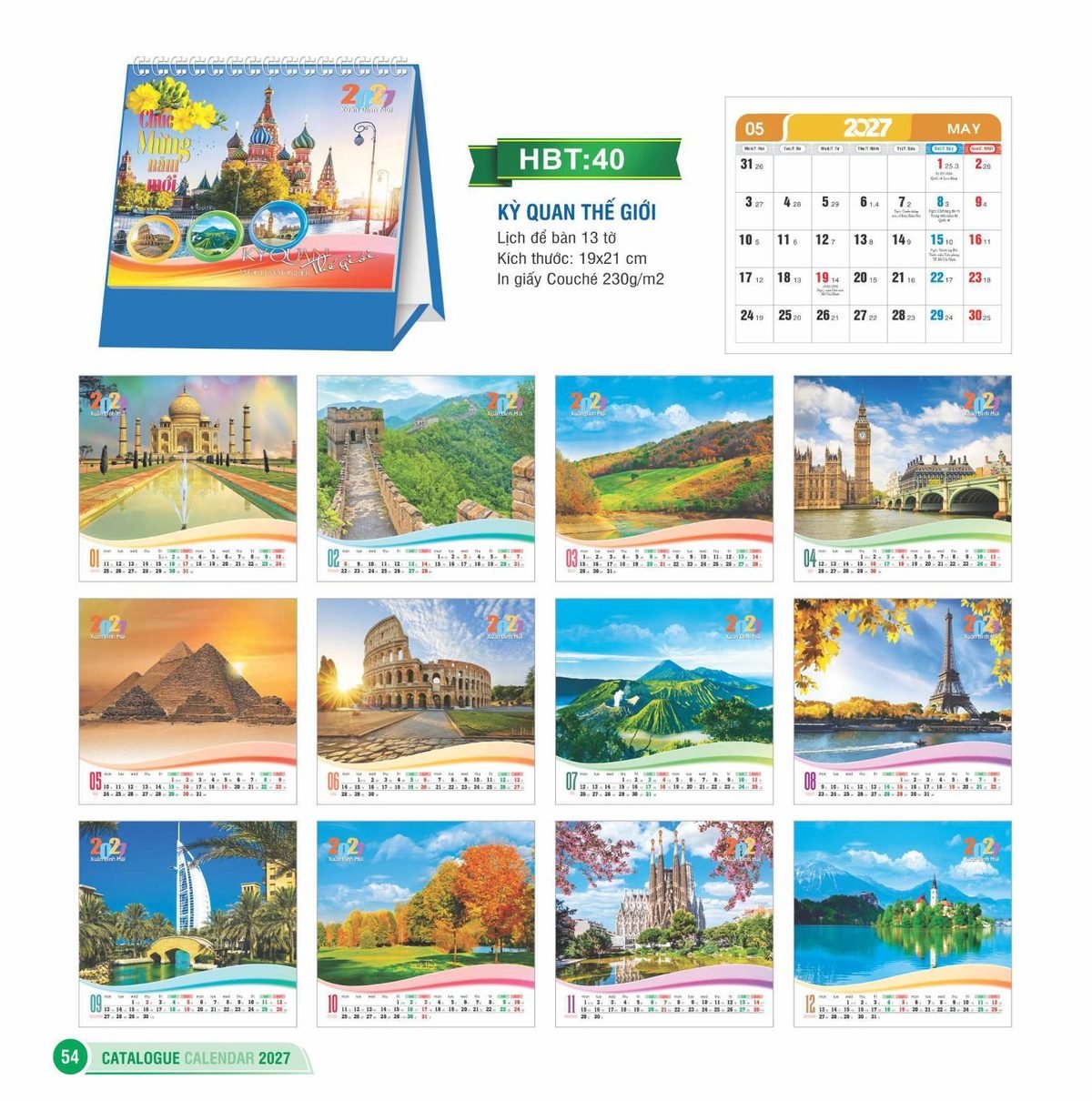 Lịch Để Bàn 2027 HBT Mẫu HBT41 (19 x 21cm) Ấn Phẩm Lịch Tết Eco Thân Thiện Môi Trường Lịch Để Bàn 2027 HBT Mẫu HBT41 (19 x 21cm) Ấn Phẩm Lịch Tết Eco Thân Thiện Môi Trường in logo doanh nghiệp quà tặng Tết tại Quà Tặng EcoTech VN