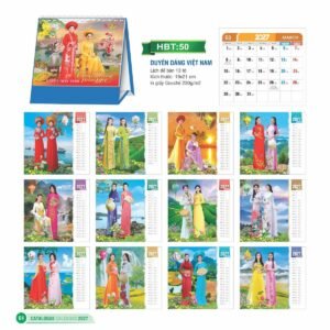 Lịch Để Bàn 2027 HBT Mẫu HBT50 (19 x 21cm) Ấn Phẩm Lịch Tết Eco Thân Thiện Môi Trường in logo doanh nghiệp quà tặng Tết tại Quà Tặng EcoTech VN