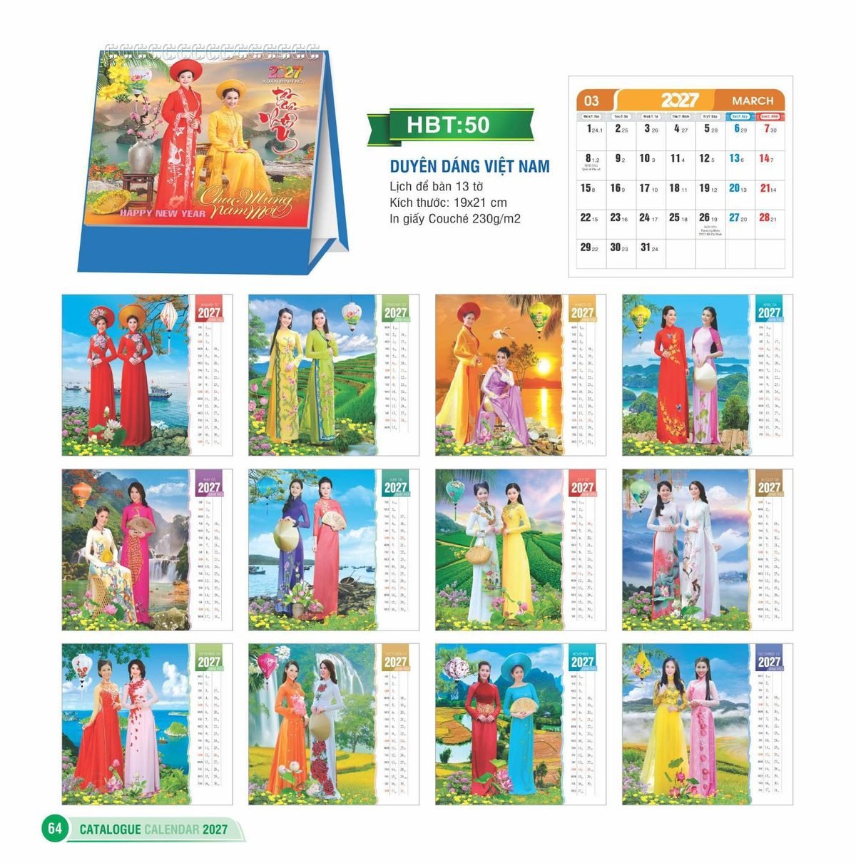 Lịch Để Bàn 2027 HBT Mẫu HBT51 (19 x 21cm) Ấn Phẩm Lịch Tết Eco Thân Thiện Môi Trường Lịch Để Bàn 2027 HBT Mẫu HBT51 (19 x 21cm) Ấn Phẩm Lịch Tết Eco Thân Thiện Môi Trường in logo doanh nghiệp quà tặng Tết tại Quà Tặng EcoTech VN