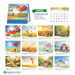 Lịch Để Bàn 2027 HBT Mẫu HBT52 (19 x 21cm) Ấn Phẩm Lịch Tết Eco Thân Thiện Môi Trường in logo doanh nghiệp quà tặng Tết tại Quà Tặng EcoTech VN