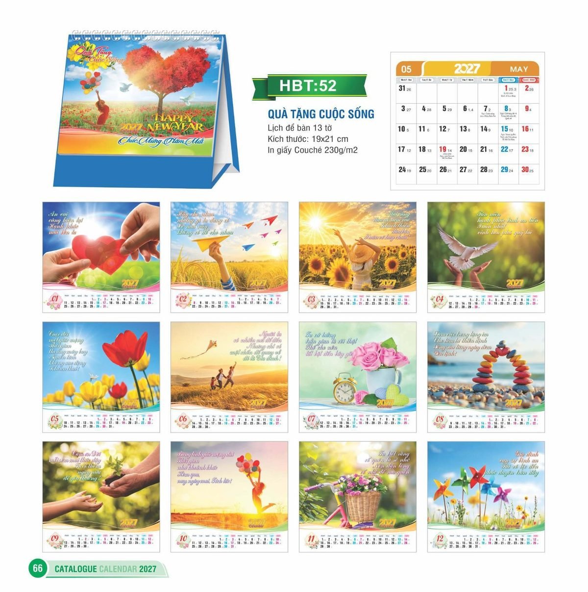 Lịch Để Bàn 2027 HBT Mẫu HBT53 (19 x 21cm) Ấn Phẩm Lịch Tết Eco Thân Thiện Môi Trường Lịch Để Bàn 2027 HBT Mẫu HBT53 (19 x 21cm) Ấn Phẩm Lịch Tết Eco Thân Thiện Môi Trường in logo doanh nghiệp quà tặng Tết tại Quà Tặng EcoTech VN