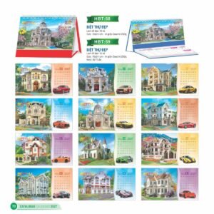 Lịch Bàn Chữ M (Có Note 52 Tuần) 2027 HBT Mẫu HBT59 (16 x 24cm) Ấn Phẩm Lịch Tết Eco Thân Thiện Môi Trường in logo doanh nghiệp quà tặng Tết tại Quà Tặng EcoTech VN