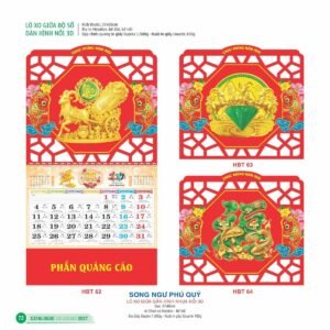 Lịch Treo Tường Lò Xo 2027 HBT Mẫu HBT65 (37 x 68cm) Ấn Phẩm Lịch Tết Eco Thân Thiện Môi Trường in logo doanh nghiệp quà tặng Tết tại Quà Tặng EcoTech VN