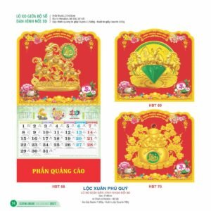 Lịch Treo Tường Lò Xo 2027 HBT Mẫu HBT73 (22  x  23 cm) Ấn Phẩm Lịch Tết Eco Thân Thiện Môi Trường in logo doanh nghiệp quà tặng Tết tại Quà Tặng EcoTech VN