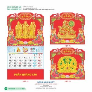 Lịch Treo Tường Lò Xo 2027 HBT Mẫu HBT76 (25  x  26 cm) Ấn Phẩm Lịch Tết Eco Thân Thiện Môi Trường in logo doanh nghiệp quà tặng Tết tại Quà Tặng EcoTech VN