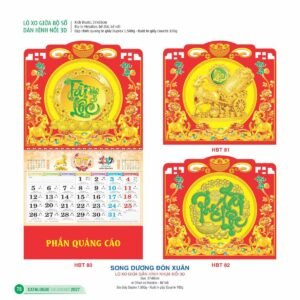 Lịch Treo Tường Lò Xo 2027 HBT Mẫu HBT84 (17  x  18 cm) Ấn Phẩm Lịch Tết Eco Thân Thiện Môi Trường in logo doanh nghiệp quà tặng Tết tại Quà Tặng EcoTech VN