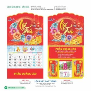 Lịch Treo Tường Lò Xo 2027 HBT Mẫu HBT95B (14  x  15 cm) Ấn Phẩm Lịch Tết Eco Thân Thiện Môi Trường in logo doanh nghiệp quà tặng Tết tại Quà Tặng EcoTech VN