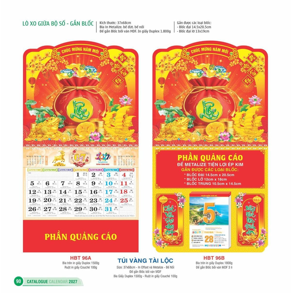 Lịch Treo Tường Lò Xo 2027 HBT Mẫu HBT97A (20 x 21 cm) Ấn Phẩm Lịch Tết Eco Thân Thiện Môi Trường Lịch Treo Tường Lò Xo 2027 HBT Mẫu HBT97A (20 x 21 cm) Ấn Phẩm Lịch Tết Eco Thân Thiện Môi Trường in logo doanh nghiệp quà tặng Tết tại Quà Tặng EcoTech VN