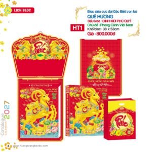 Lịch Bloc Siêu Cực Đại 2027 HT Mẫu HT1 (38 x 53cm) Ấn Phẩm Lịch Tết Eco Thân Thiện Môi Trường in logo doanh nghiệp quà tặng Tết tại Quà Tặng EcoTech VN