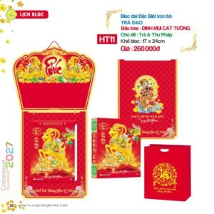 Lịch Bloc Đại Đặc Biệt 2027 HT Mẫu HT11 - Cát Tường Như Ý (17 x 24cm) Ấn Phẩm Lịch Tết Eco Thân Thiện Môi Trường in logo doanh nghiệp quà tặng Tết tại Quà Tặng EcoTech VN
