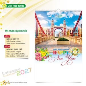 Lịch Treo Tường 2027 HT Mẫu HT37 (40 x 60cm) Ấn Phẩm Lịch Tết Eco Thân Thiện Môi Trường in logo doanh nghiệp quà tặng Tết tại Quà Tặng EcoTech VN