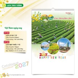 Lịch Treo Tường 2027 HT Mẫu HT39 (40 x 60cm) Ấn Phẩm Lịch Tết Eco Thân Thiện Môi Trường in logo doanh nghiệp quà tặng Tết tại Quà Tặng EcoTech VN