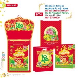 Lịch Bloc Siêu Cực Đại 2027 HT Mẫu HT4 - Hương Sắc Việt Nam (29 x 41cm) Ấn Phẩm Lịch Tết Eco Thân Thiện Môi Trường in logo doanh nghiệp quà tặng Tết tại Quà Tặng EcoTech VN