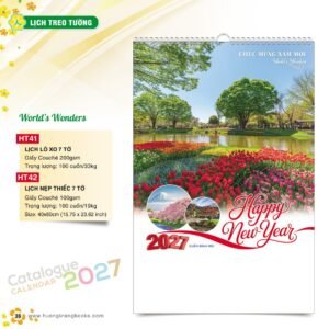 Lịch Treo Tường 2027 HT Mẫu HT41 (40 x 60cm) Ấn Phẩm Lịch Tết Eco Thân Thiện Môi Trường in logo doanh nghiệp quà tặng Tết tại Quà Tặng EcoTech VN