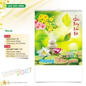 Lịch Treo Tường 2027 HT Mẫu HT45 (40 x 60cm) Ấn Phẩm Lịch Tết Eco Thân Thiện Môi Trường in logo doanh nghiệp quà tặng Tết tại Quà Tặng EcoTech VN