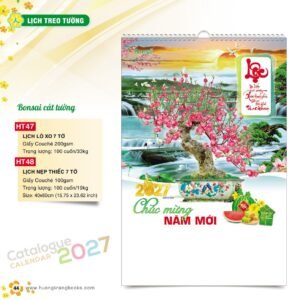 Lịch Treo Tường 2027 HT Mẫu HT47 (40 x 60cm) Ấn Phẩm Lịch Tết Eco Thân Thiện Môi Trường in logo doanh nghiệp quà tặng Tết tại Quà Tặng EcoTech VN