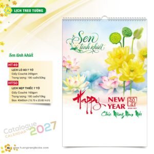 Lịch Treo Tường 2027 HT Mẫu HT49 (40 x 60cm) Ấn Phẩm Lịch Tết Eco Thân Thiện Môi Trường in logo doanh nghiệp quà tặng Tết tại Quà Tặng EcoTech VN