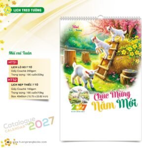 Lịch Treo Tường 2027 HT Mẫu HT51 (40 x 60cm) Ấn Phẩm Lịch Tết Eco Thân Thiện Môi Trường in logo doanh nghiệp quà tặng Tết tại Quà Tặng EcoTech VN