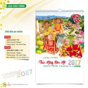 Lịch Treo Tường 2027 HT Mẫu HT53 (40 x 60cm) Ấn Phẩm Lịch Tết Eco Thân Thiện Môi Trường in logo doanh nghiệp quà tặng Tết tại Quà Tặng EcoTech VN