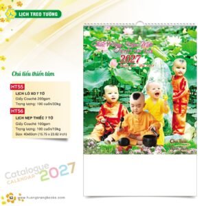 Lịch Bloc 2027 HT Mẫu HT55 (29 x 41 cm) Ấn Phẩm Lịch Tết Eco Thân Thiện Môi Trường in logo doanh nghiệp quà tặng Tết tại Quà Tặng EcoTech VN