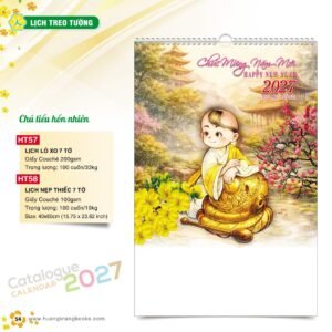 Lịch Treo Tường 2027 HT Mẫu HT57 (40 x 60cm) Ấn Phẩm Lịch Tết Eco Thân Thiện Môi Trường in logo doanh nghiệp quà tặng Tết tại Quà Tặng EcoTech VN